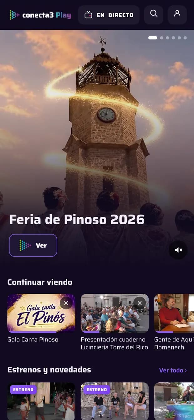 La portada de Conecta3 Play, amb l'estrena destacada.